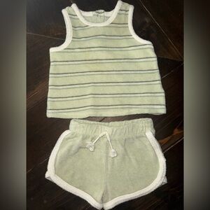 Easy Peasy Organic Cotton Striped Terry Cloth Outfit Size 3-6 Month